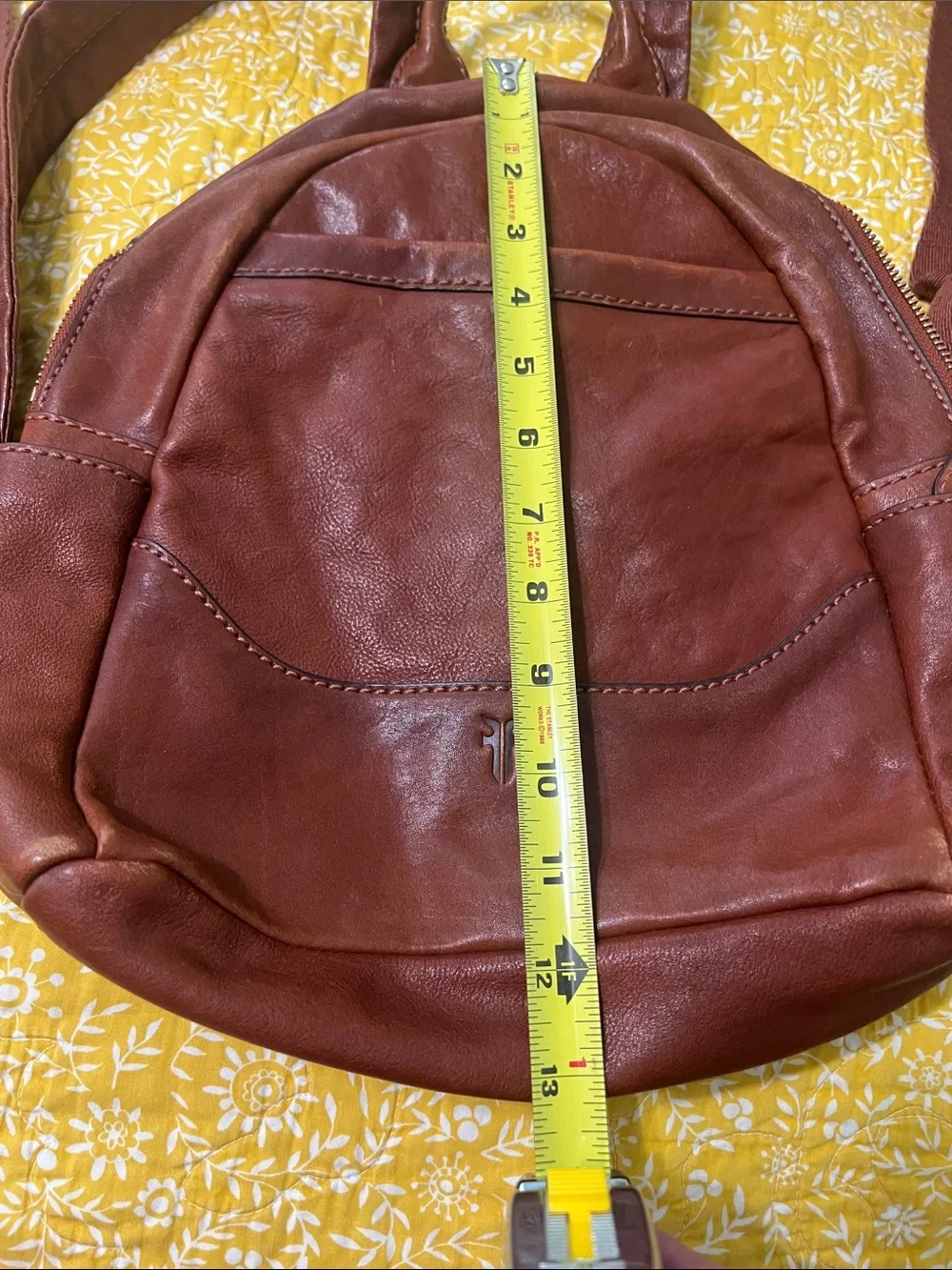 Frye Chestnut Brown Leather Backpack